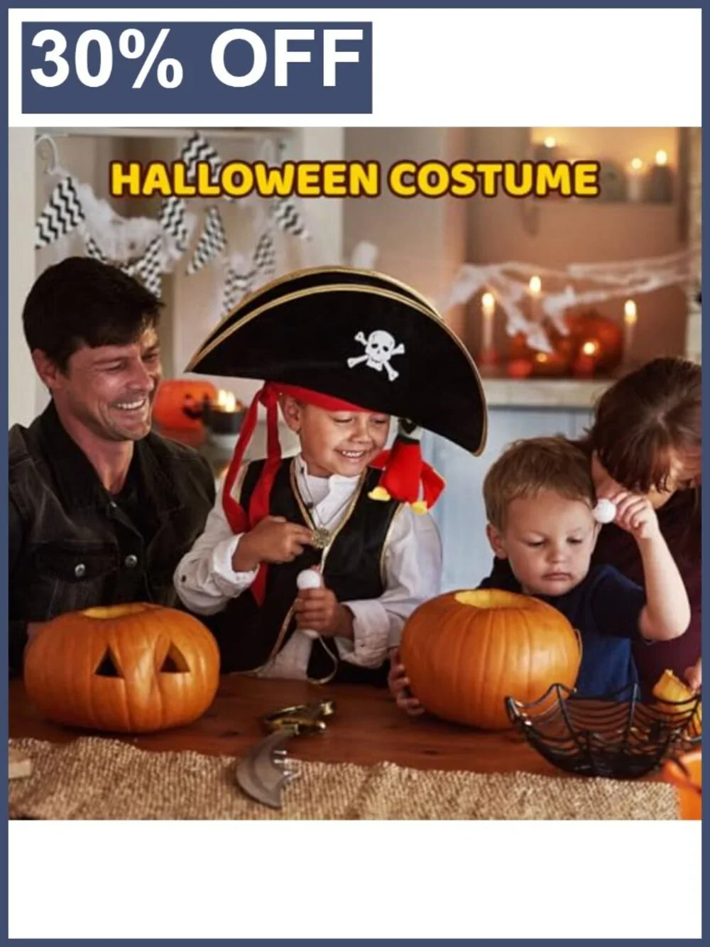 Kids Pirate Hat Costume Accessories Set Velvet Skull Print Eye Mask Parrot